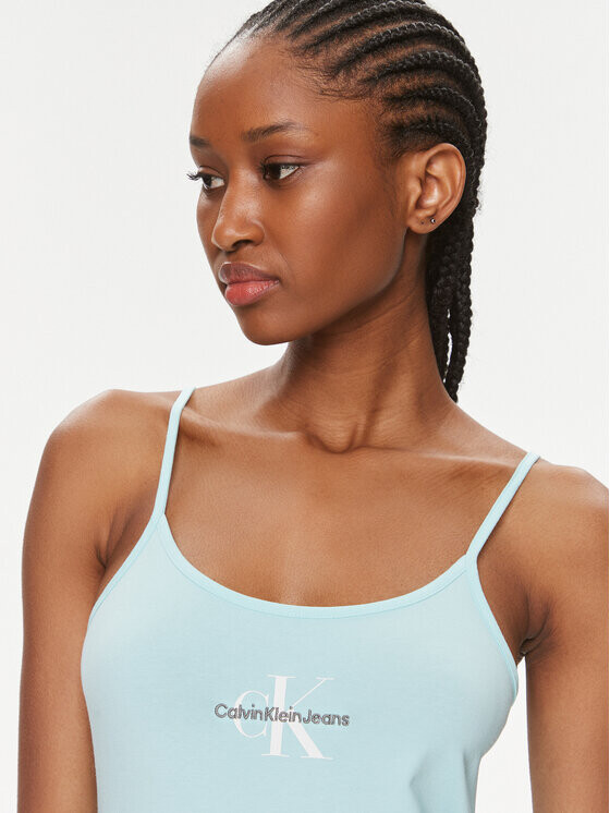 Летнее платье приталенного кроя Calvin Klein, бирюзовый — фото 4