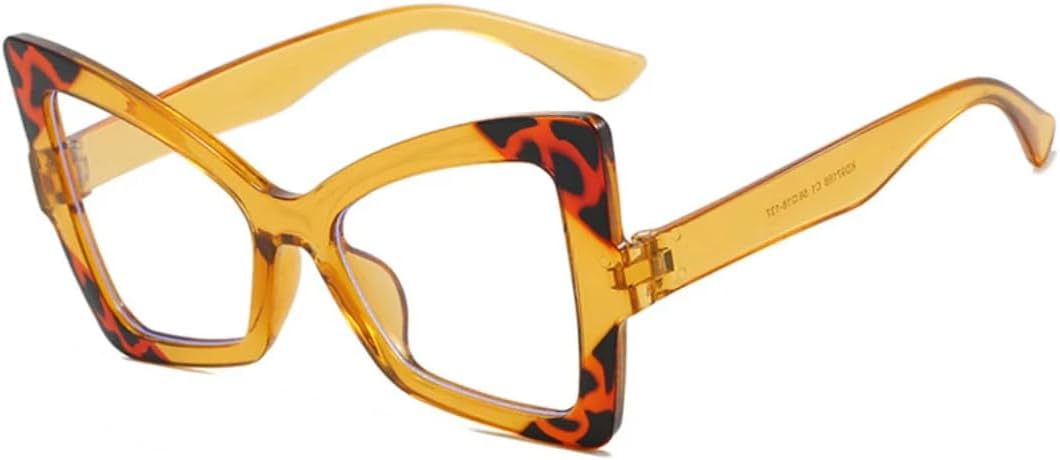 

Солнцезащитные очки с защитой UV400 | «Кошачий глаз», большая оправа | для женщин и мужчин, для занятий спортом на открытом воздухе и вождения DSVIGF, Yellow Leopard Clear