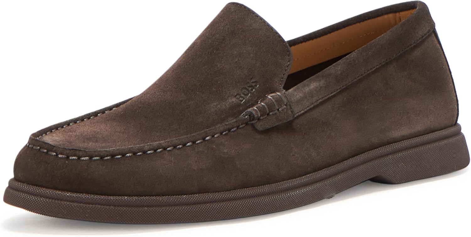 

BOSS мужские лоферы Sienne из замши, Cappuccino Brown
