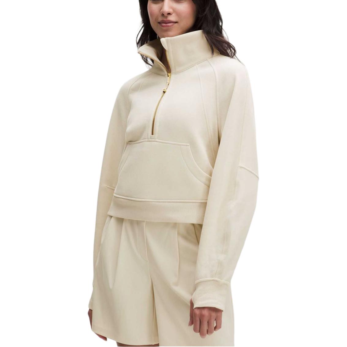 

Свитшот женский Scuba Series с воротником-воронкой и молнией до середины Lululemon, светло-айвори белый/золото/ltiv/золото