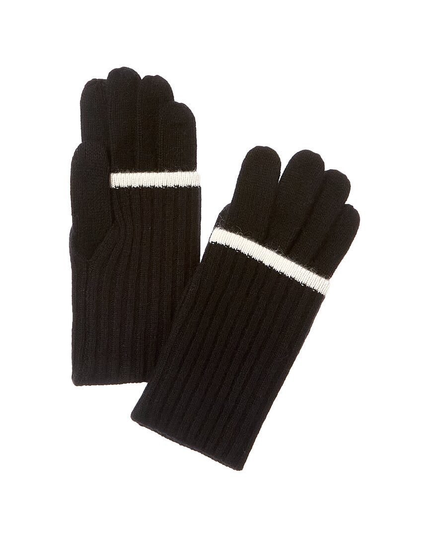 

Amicale Cashmere Кашемировые перчатки с отворотами и манжетами, черный