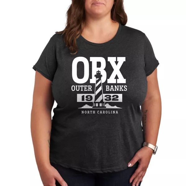 

Плюс футболка с рисунком маяка от Obx Outer Banks Unbranded, серый