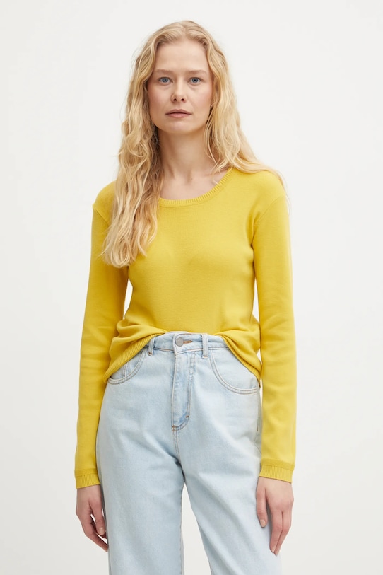 

Хлопковый свитер United Colors Of Benetton, желтый