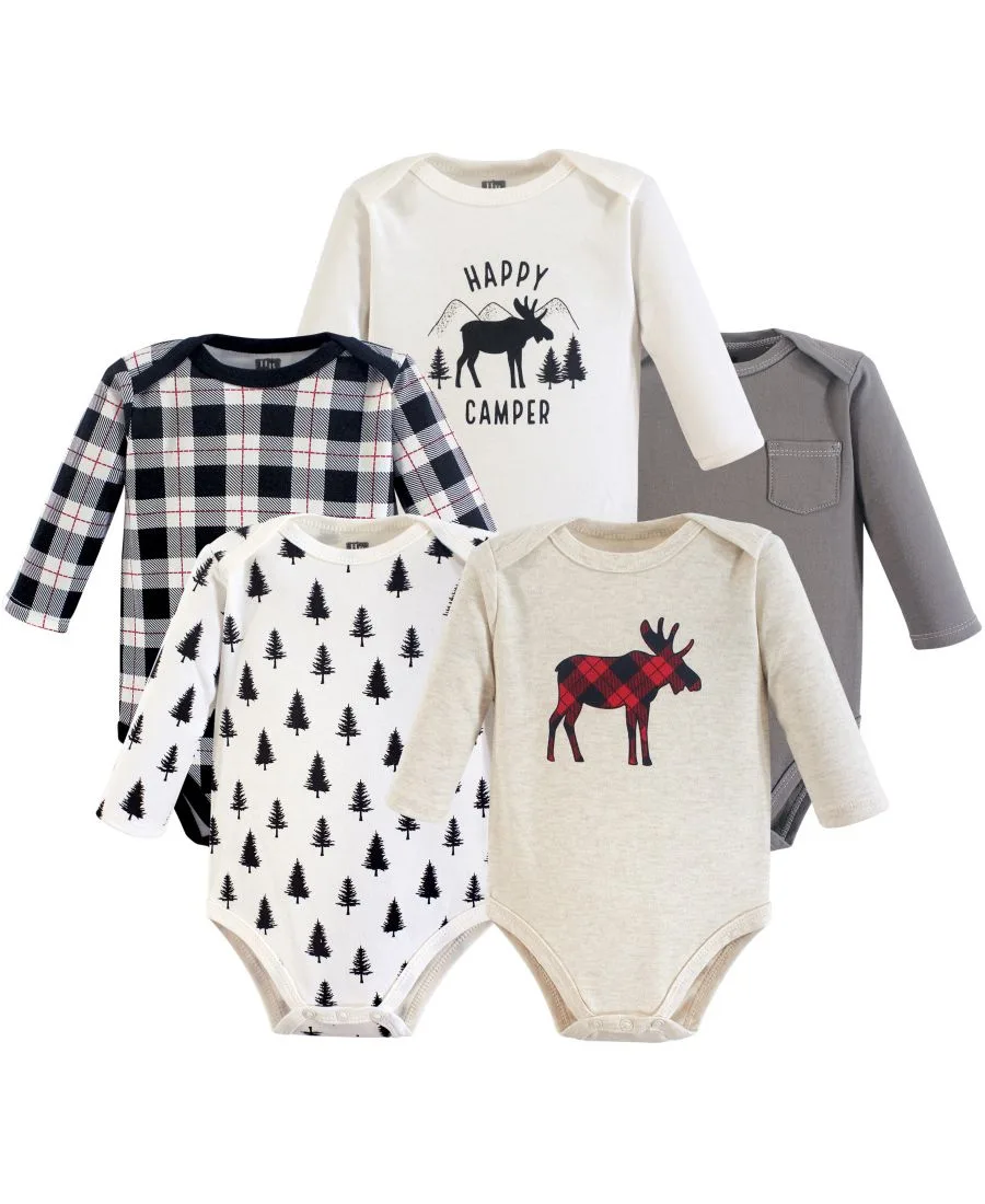 Коллекция из пяти хлопковых боди с длинными рукавами Hudson Baby, Moose
