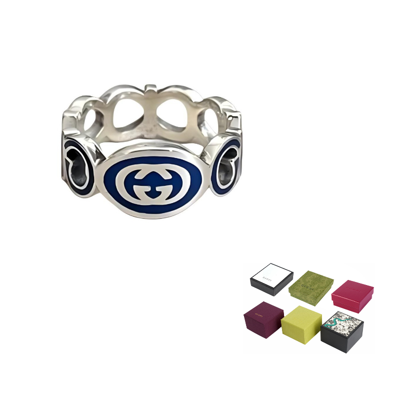 

GUCCI Серебряное кольцо с переплетающимся узором G