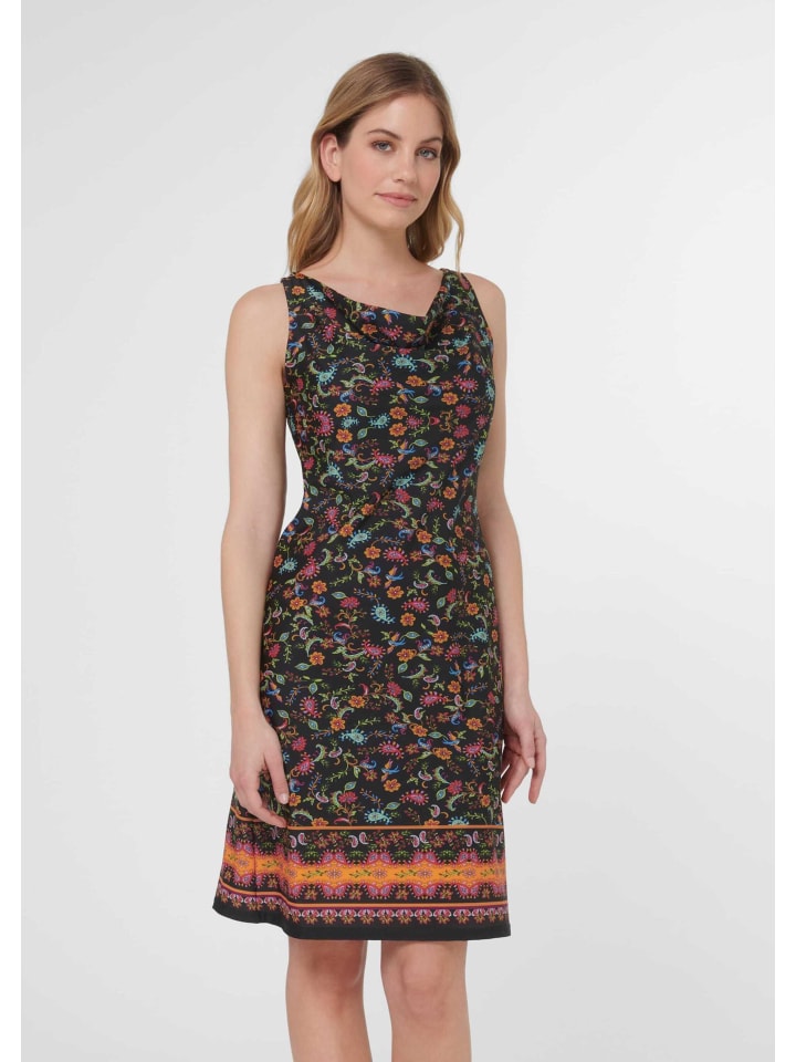 

MADELEINE Платье с принтом и ниспадающим вырезом, черное/многоцветное