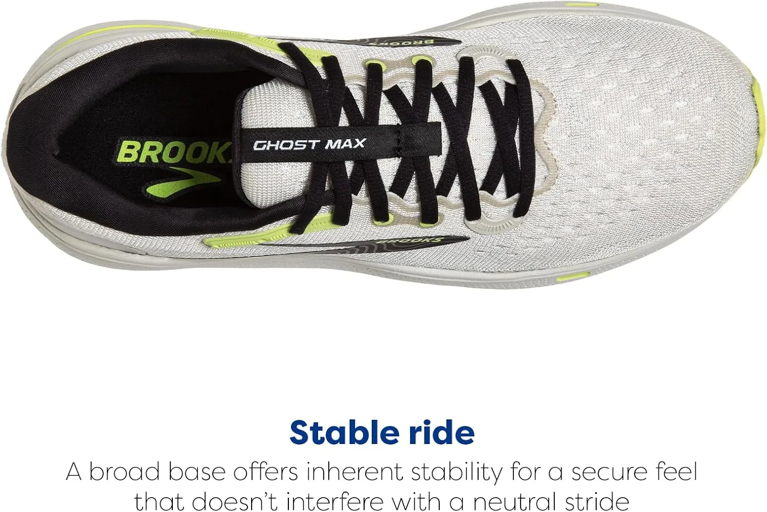 Мужские кроссовки Brooks Ghost Max, черный/зеленый/серый — фото 4