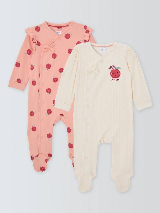 

Детские комбинезоны Apple John Lewis, Pack of 2, White/Multi