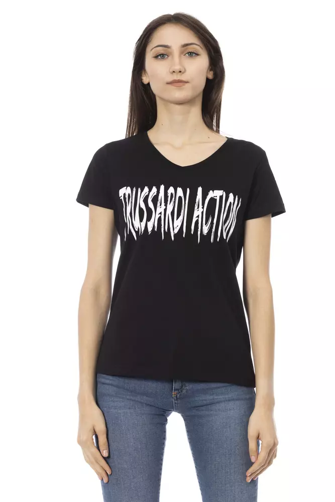 

Черный хлопковый женский топ Trussardi