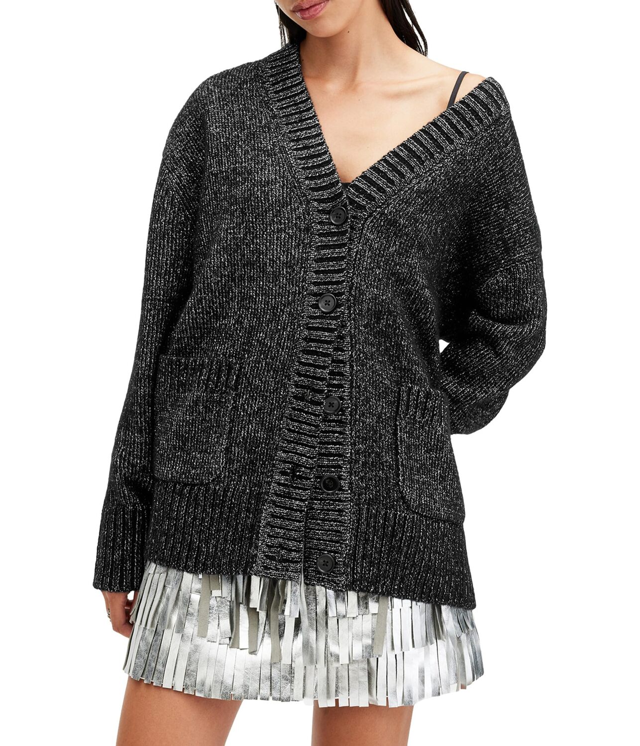 

Свитер AllSaints Sabrina Cardigan, черный