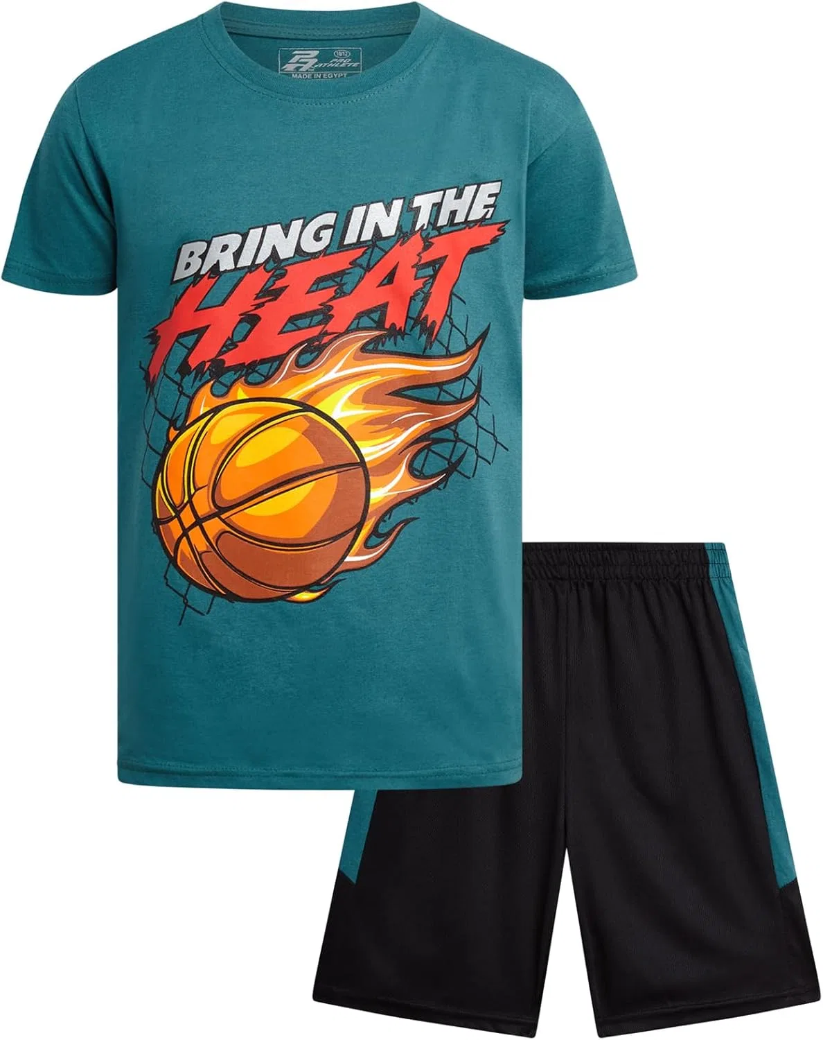 Детский спортивный комплект из футболки и шорт, Pro Athlete, Green/Black Basketball