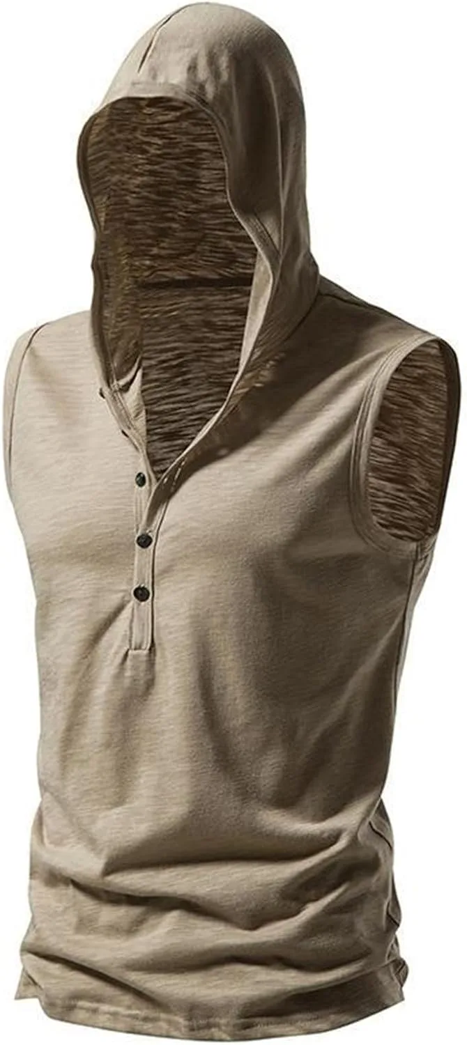 

Мужская майка с капюшоном для тренировок Muscle Cut Off KGKQHKQ