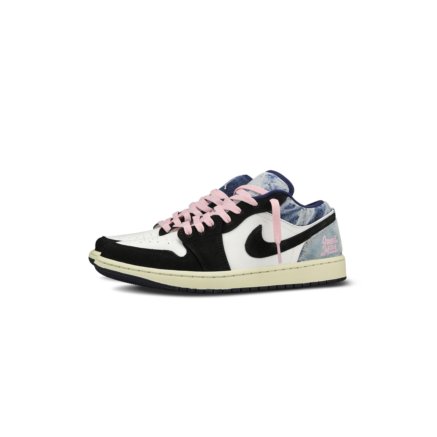 Кроссовки Air Jordan 1 Vintage Basketball Shoes Men Low-top Black/white/blue/pink, голубой — фото 2
