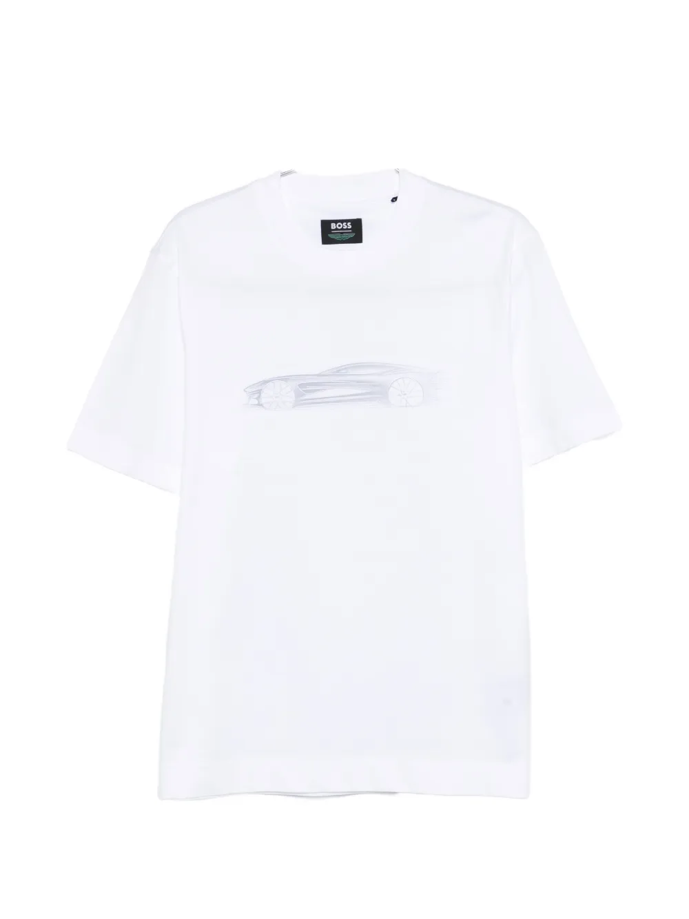 

Футболка с принтом автомобиля Boss, белый
