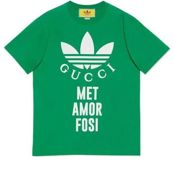 

Кроссовки x adidas cotton jersey crewneck short sleeves 'green' Gucci, зеленый