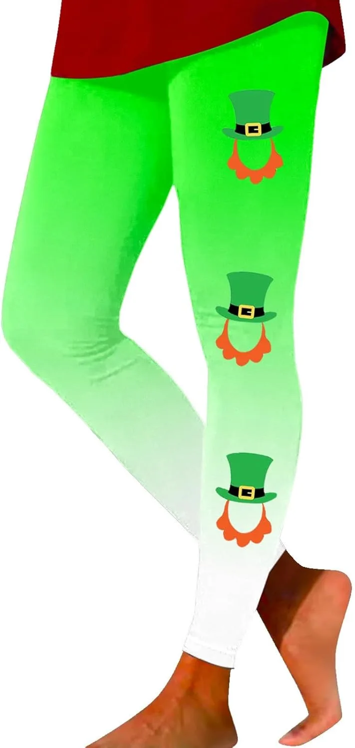 

Женские легинсы Shamrocks с клевером для ежедневной носки Plus Size Mgoohoen