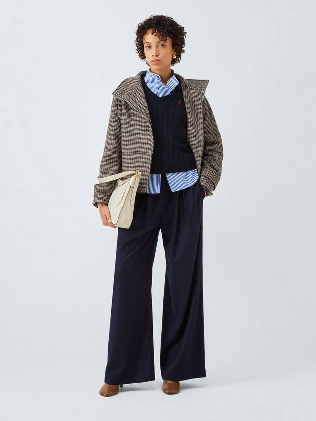 Поло Kimberly из хлопка с косой вязкой Ralph Lauren, Hunter Navy — фото 3