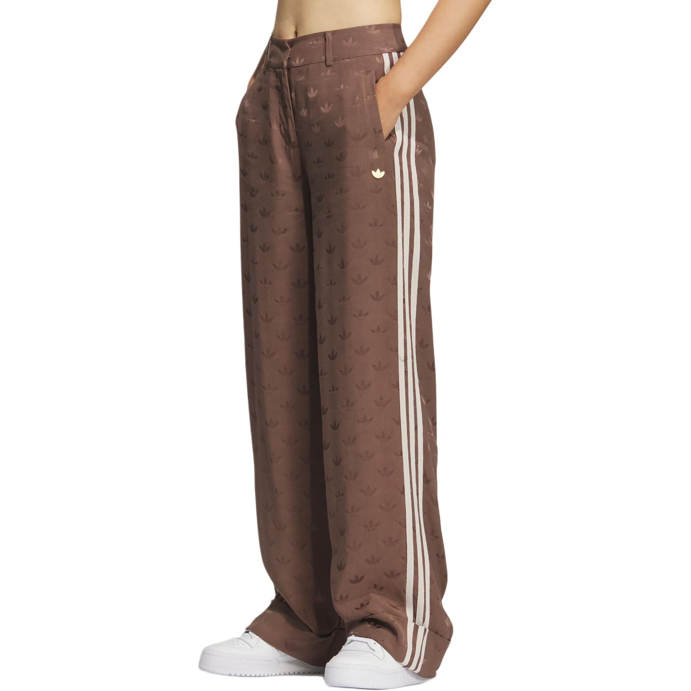 Треккинг SS25 джоггеры W вязаные спортивные штаны женские Adidas Originals, коричневый — фото 3