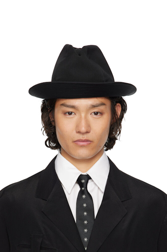 

Федора из черного шерстяного габардина YOHJI YAMAMOTO