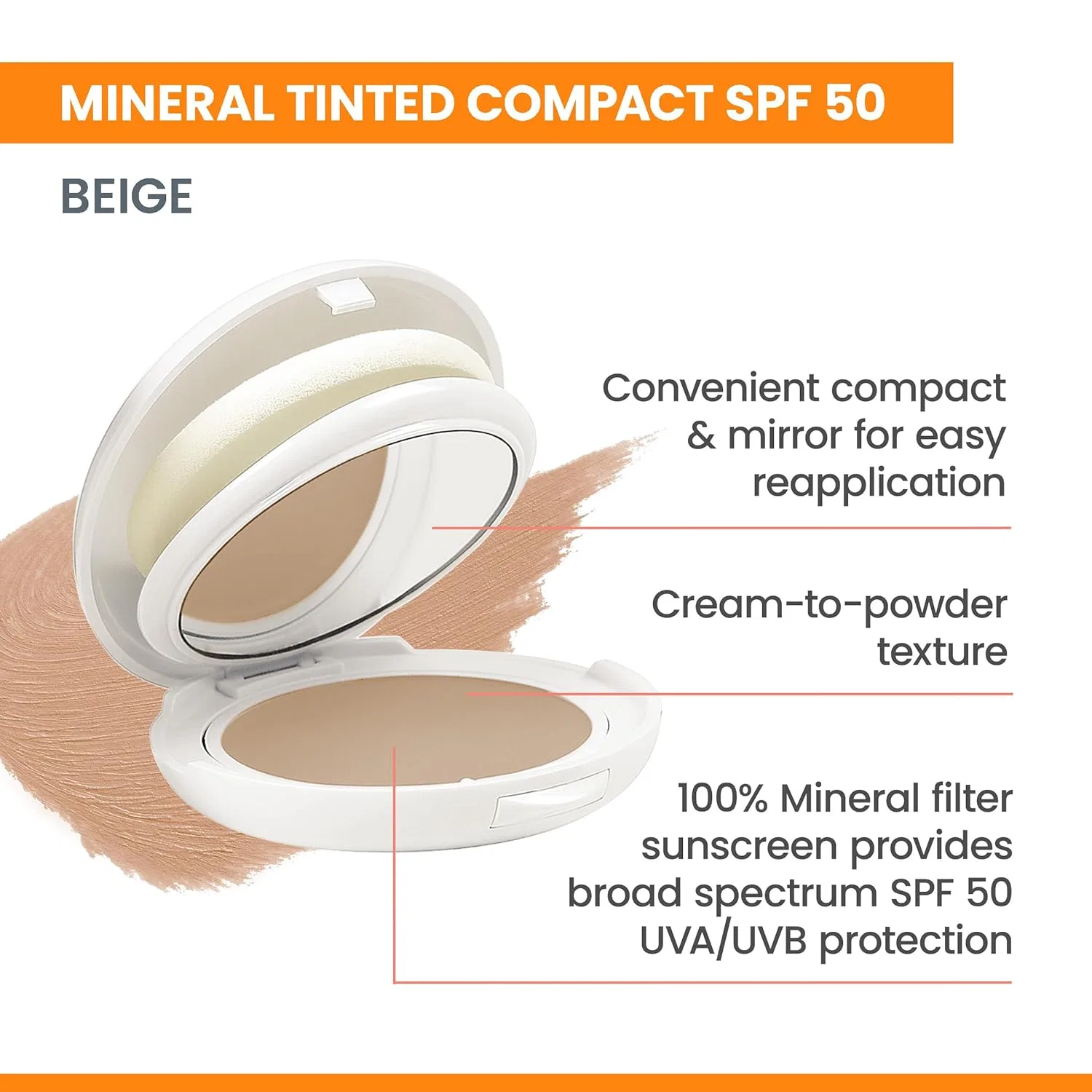 Компактная тональная основа «Compact Coloured SPF50 Clay Sand» от Avène Avene — фото 2