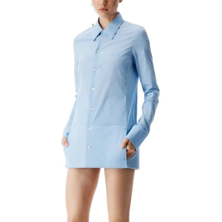Платье женское с длинным рукавом SS26 Alexander Wang, Oxford Blue — фото 3