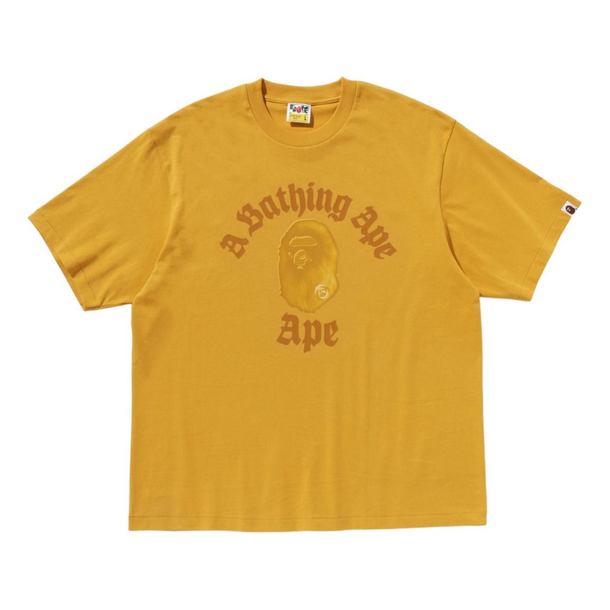 

Футболка A Bathing Ape Gothic College Relaxed Fit Tee, желтая