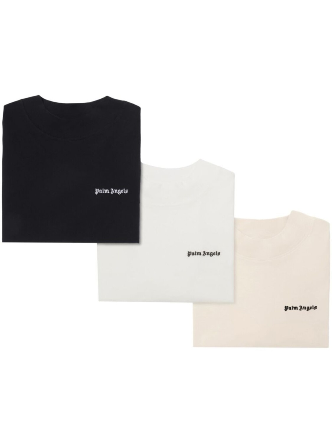 

Palm Angels комплект из трех футболок с вышитым логотипом, нейтральный цвет