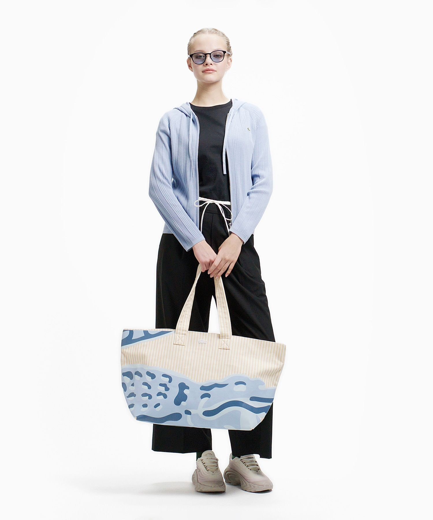 Худи LACOSTE с молнией Light blue — фото 4