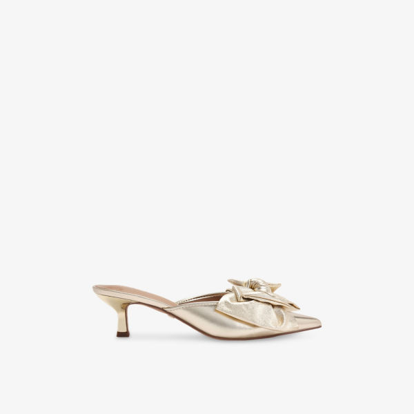 Мюли Kg Kurt Geiger на каблуке из искусственной кожи, золотой