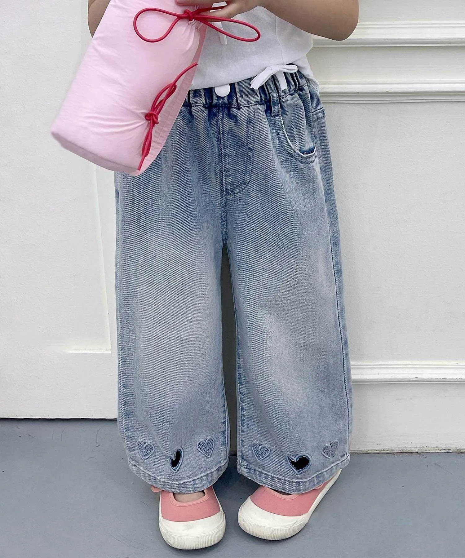 Джинсовые брюки с вышивкой Aimoha Kids, blue