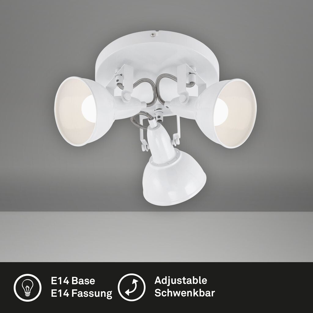 

Потолочный точечный светильник BRILONER LEUCHTEN SOFT, 40 Вт, IP20, белый, металл, без 3x E14, Ø 21 см.