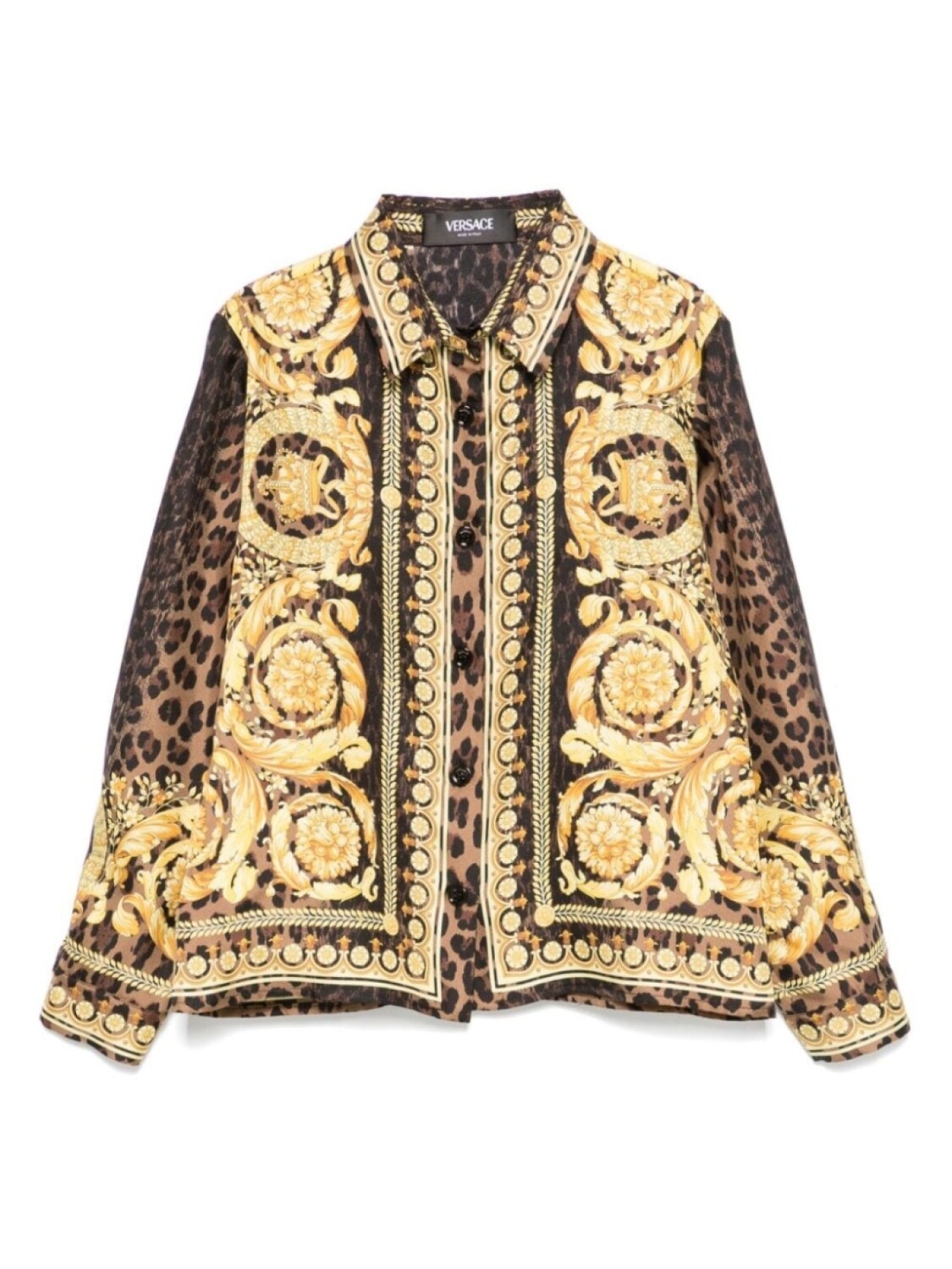

Рубашка с принтом Versace Kids Barocco, золотой