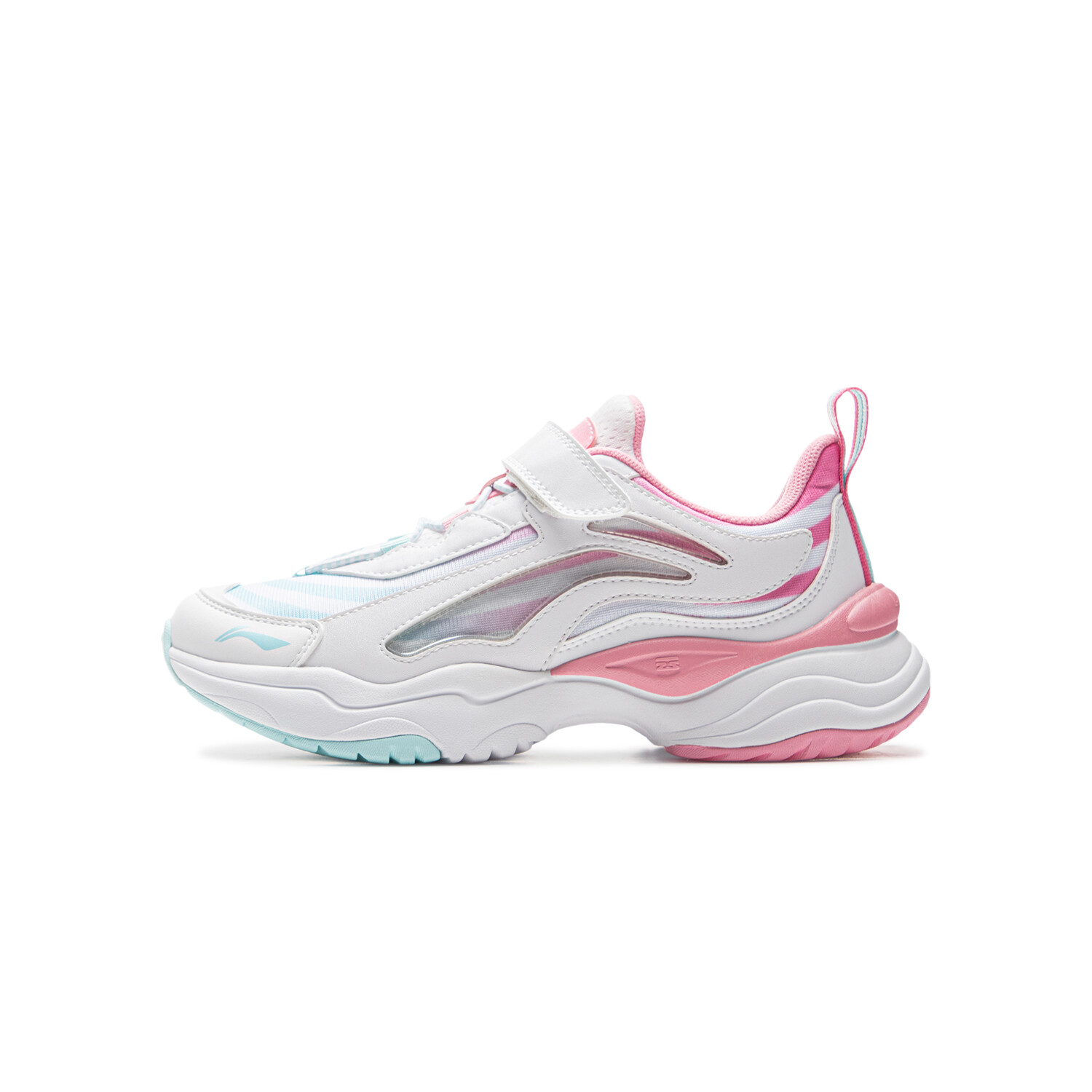 

Кроссовки LINING YOUNG Kids Lifestyle Shoes Kids Low-top Standard White/Sky Blue/Impatiens Pink, розовый