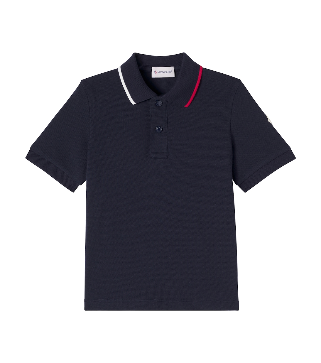 

Хлопковая пике-поло Moncler Enfant, темно-синий
