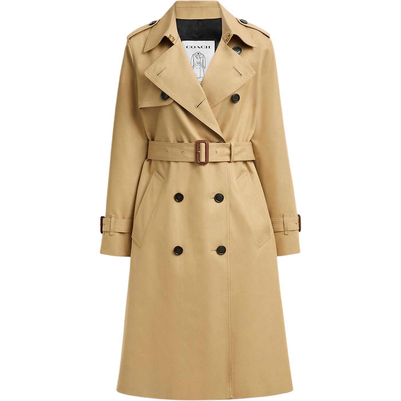 

COACH Тренч женский хаки, Khaki