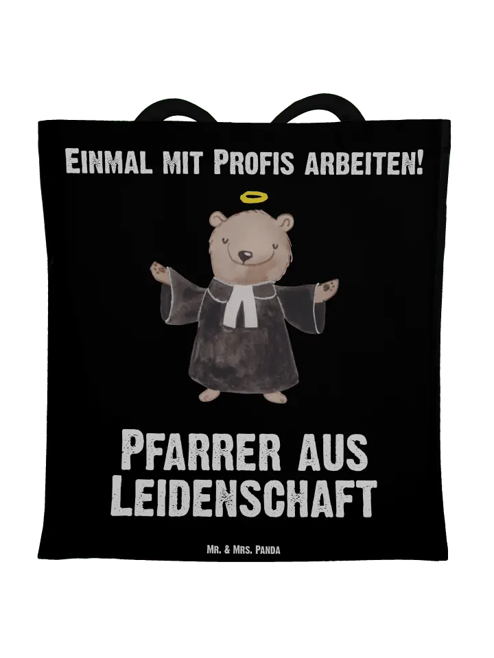 

Сумка для переноски Mr & Mrs Panda Pfarrer Leidenschaft, черный
