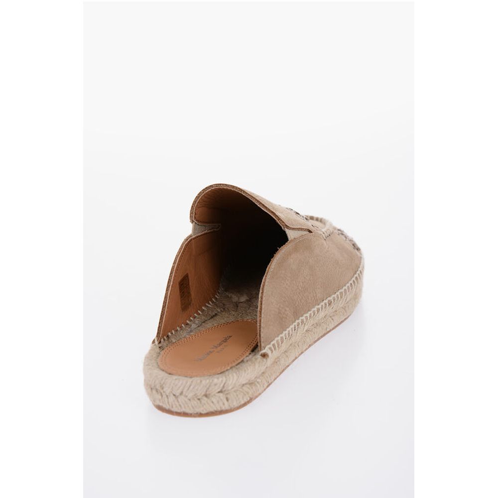 Кожаные шлепанцы с прострочкой и подошвой эспадрильи Maison Margiela, Beige — фото 2