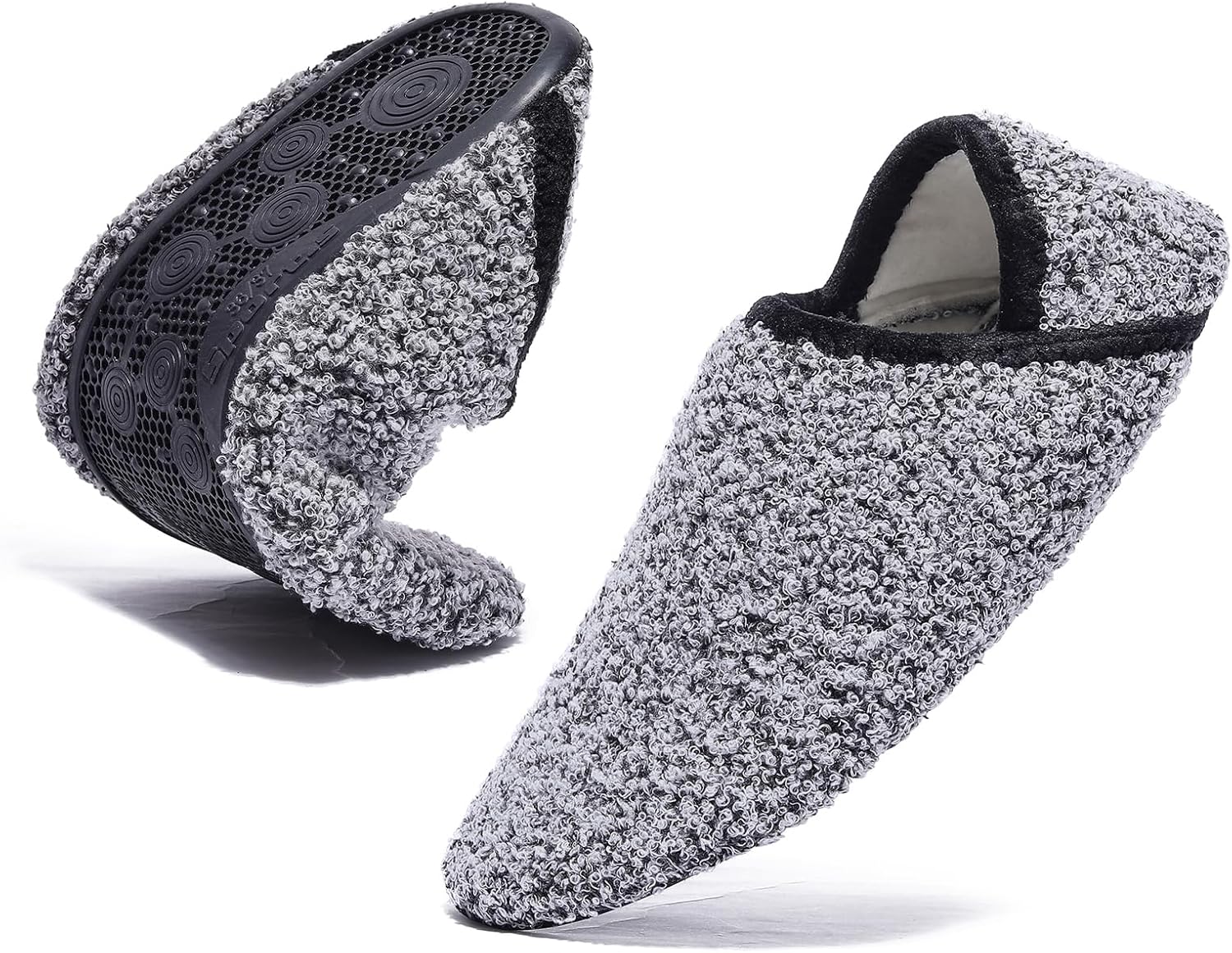 

Удобные и легкие домашние тапочки, антискользящие тапочки для женщин и мужчин, домашние носки-топсеры для использования Feelaces, темно-серый