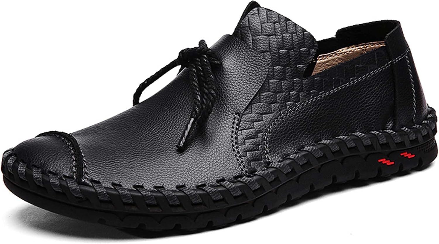 

Мужские повседневные кожаные лоферы Классические ручной работы Модные формальные офисные туфли для костюма, свадебные туфли на плоской подошве Для улицы и повседневного ношения Кроссовки больших размеров Generic, черный