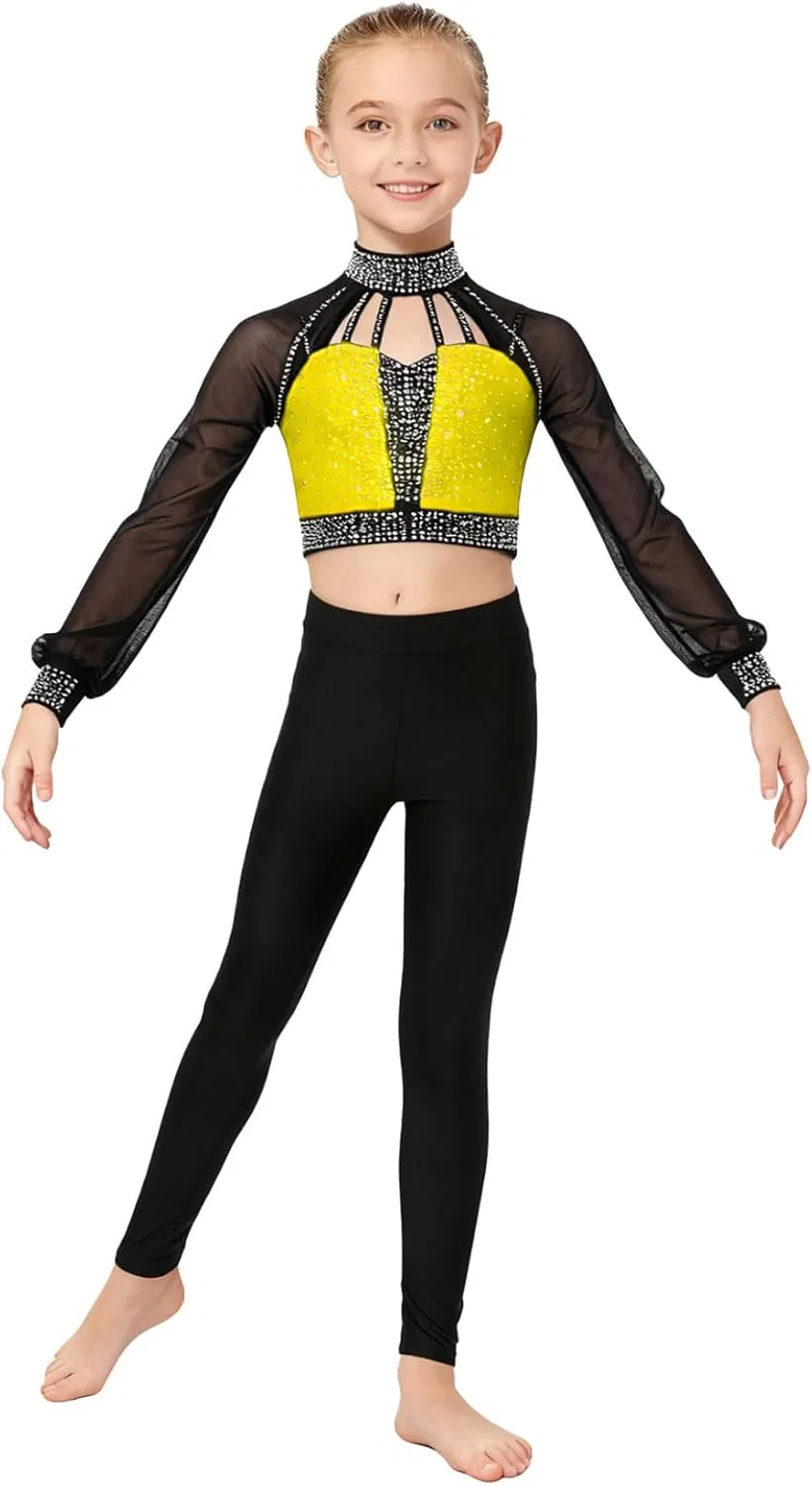 Детский спортивный костюм Loyan, топ с леггинсами, Yellow, 6 Years