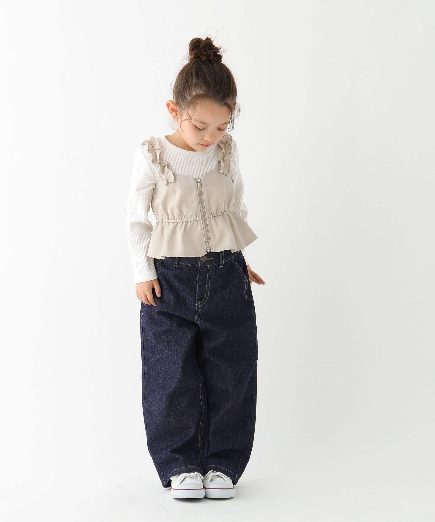 Разноцветные брюки-бочонки / 100-120 см / 629893 Global Work, Dark denim 88