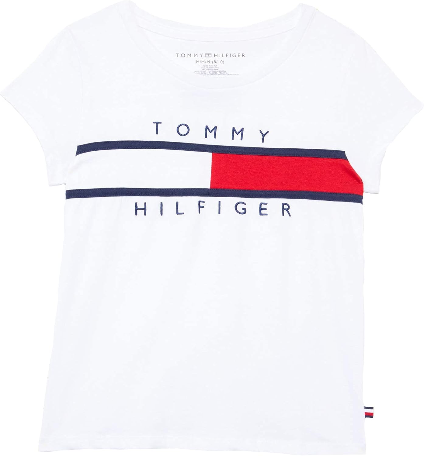 

Футболка с коротким рукавом и логотипом-флажком Tommy Hilfiger для девочек, White, Белый, Футболка с коротким рукавом и логотипом-флажком Tommy Hilfiger для девочек, White