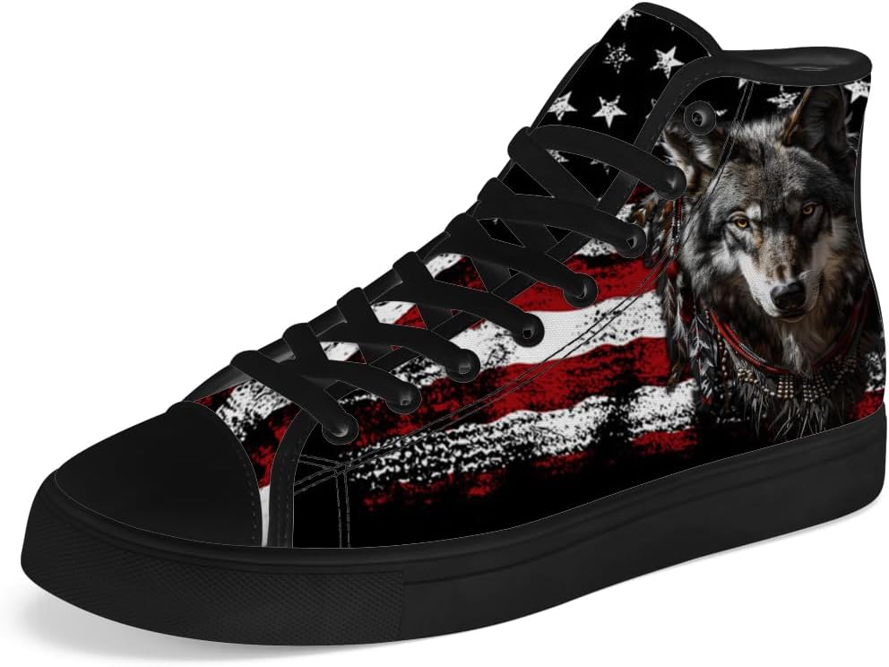 

Мужские и женские высокие кеды из холста Wolf, высокие кроссовки на шнуровке, повседневная обувь Chebing, синий