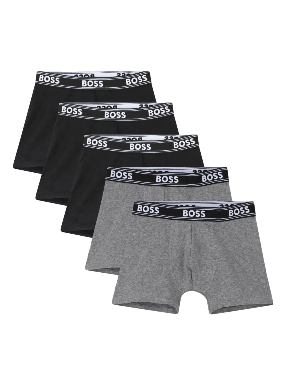 Комплект из трех боксеров с логотипом BOSS Kidswear, черный — фото 2
