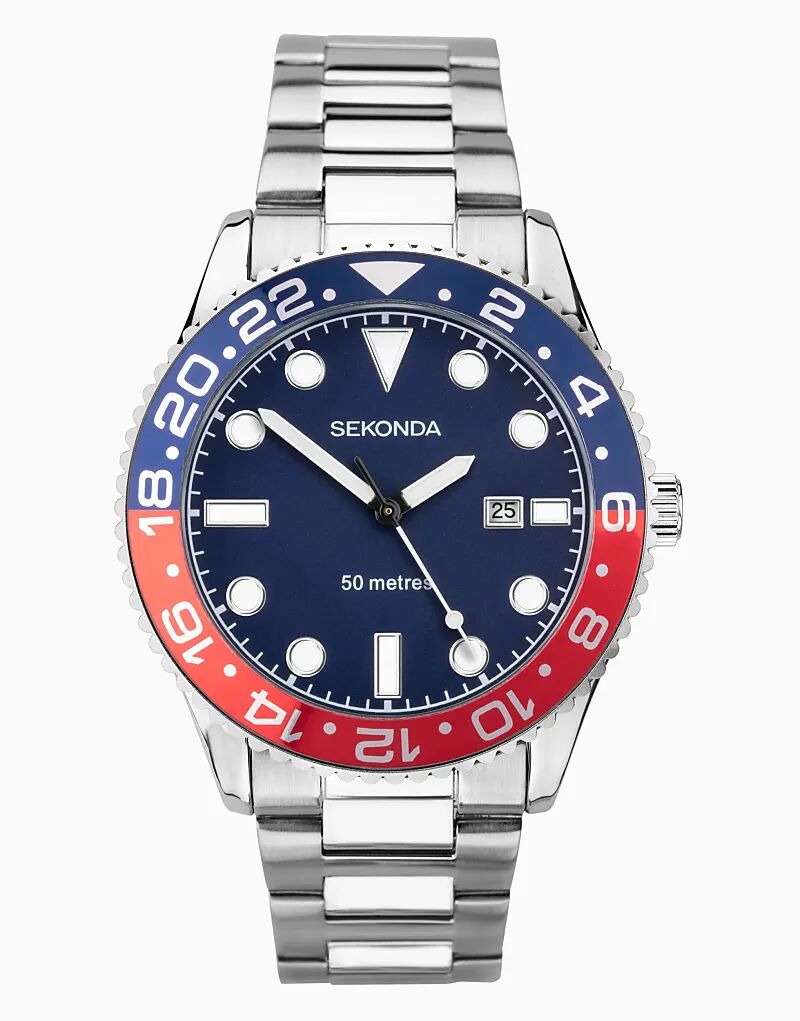 

Мужские аналоговые часы Ocean 43 мм в серебряном цвете Sekonda