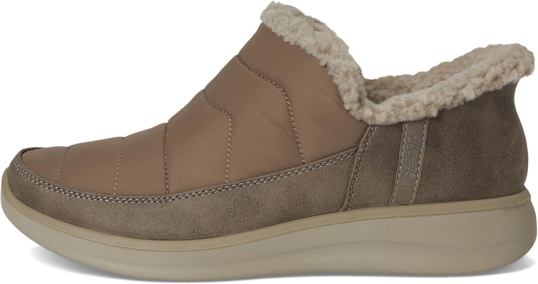 Тапочки SKECHERS Women's Cozy Escape - Snow Puff Hands Free Slip-ins, Dark Taupe — фото 4
