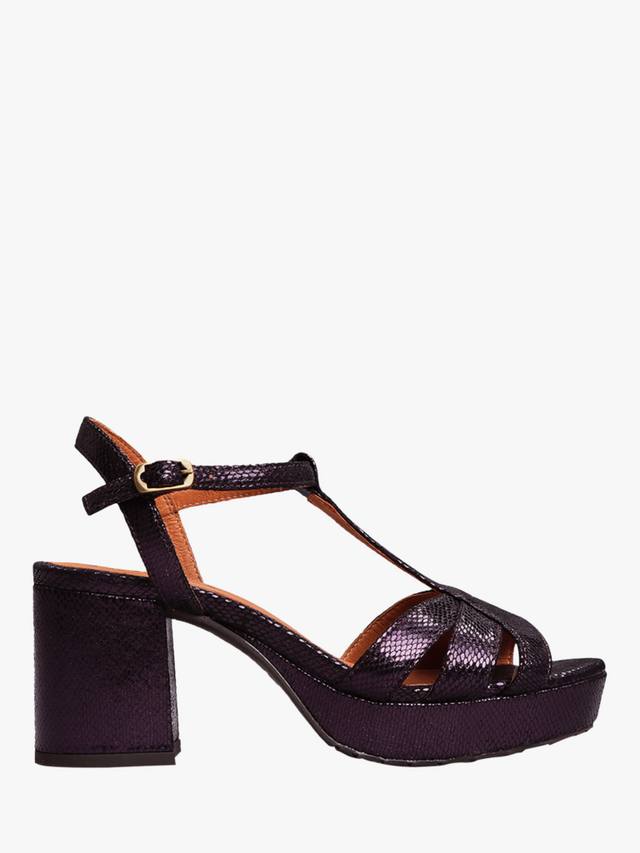 Босоножки T-Bar Charlie Metallic Leather Esska, Purple