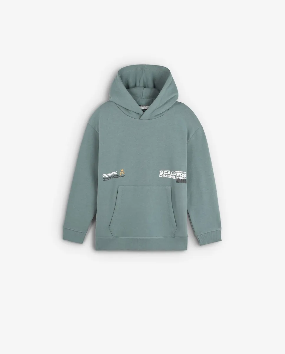 

Детская хлопковая толстовка с капюшоном и карманом-кенгуру Scalpers, синий