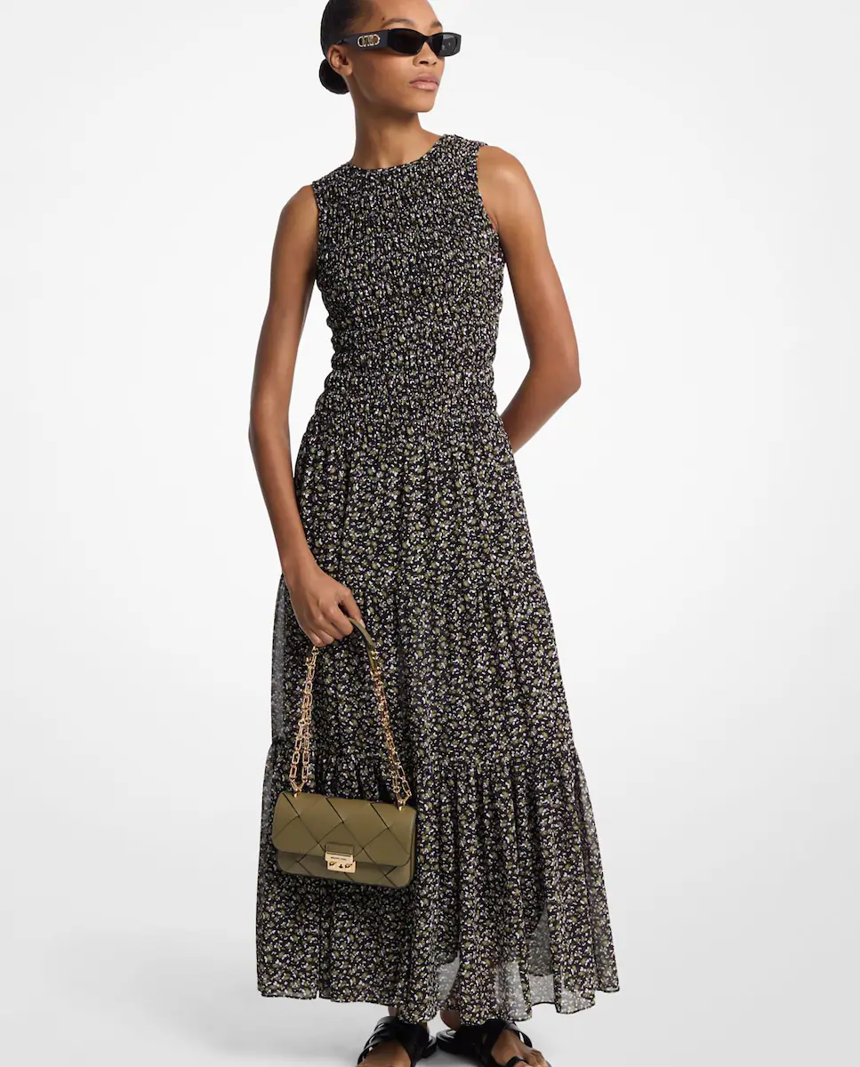 

Платье с присборенным лифом и макси-юбкой Michael Michael Kors, зеленый