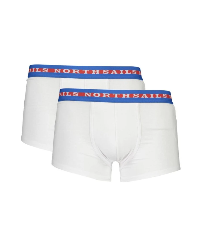 

Белые хлопковые боксерские шорты с двухцветным логотипом North Sails, белый